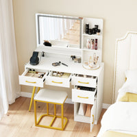 Vanity Set with 3 Lighting Modes and Adjustable Brightness for Family