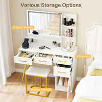 Vanity Set with 3 Lighting Modes and Adjustable Brightness for Family