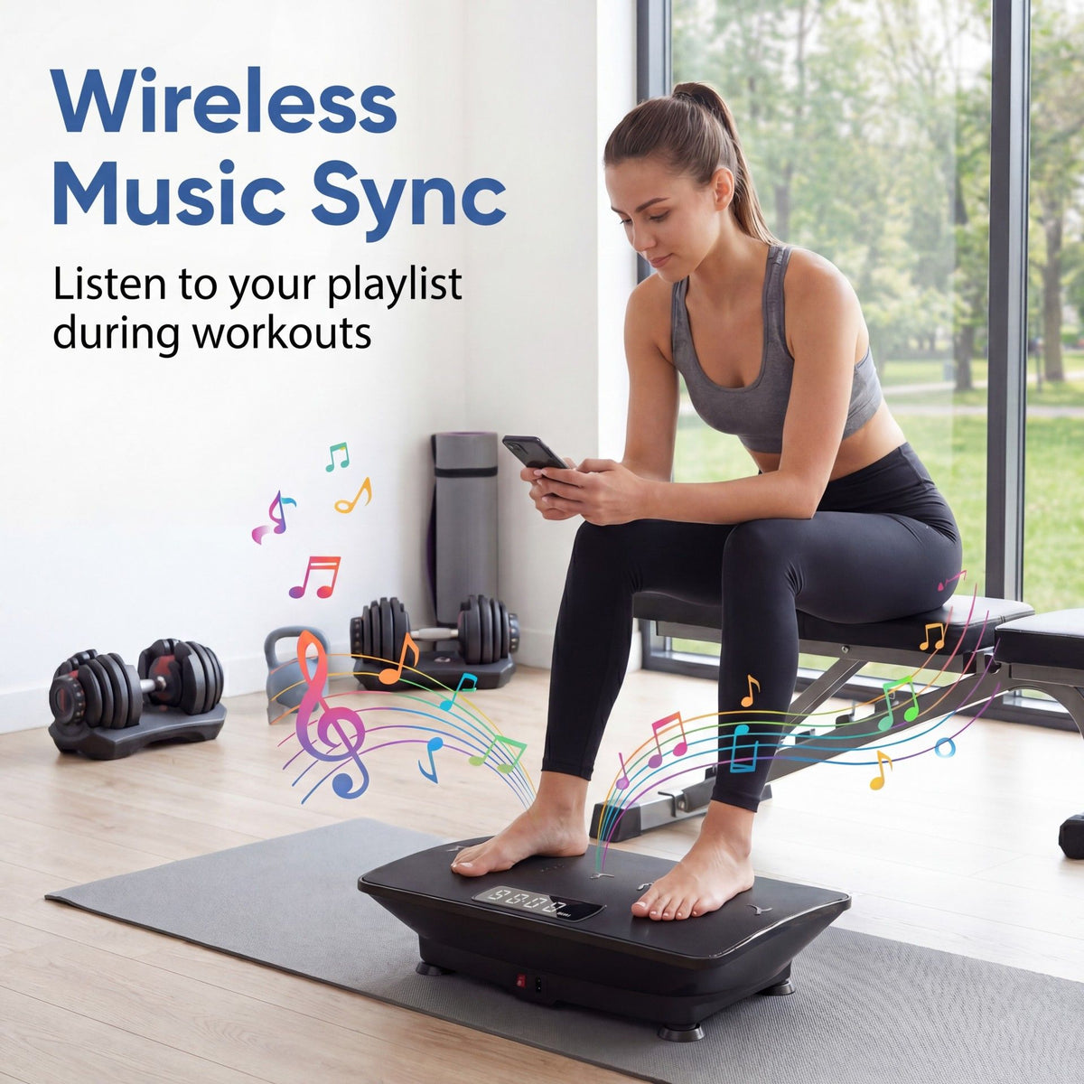 Vibration Plate Exercise Machine with Gravity Sensor and Bluetooth