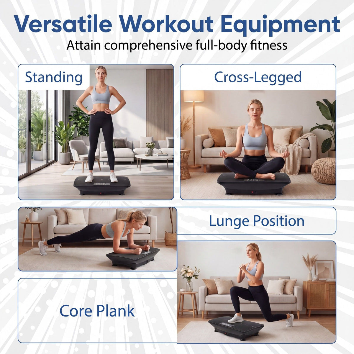 Vibration Plate Exercise Machine with Gravity Sensor and Bluetooth