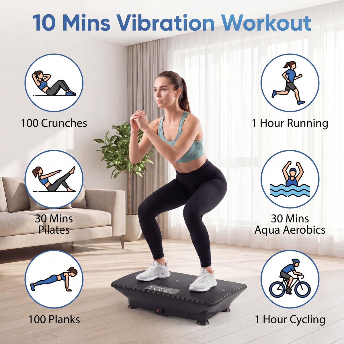 Vibration Plate Exercise Machine with Gravity Sensor and Bluetooth