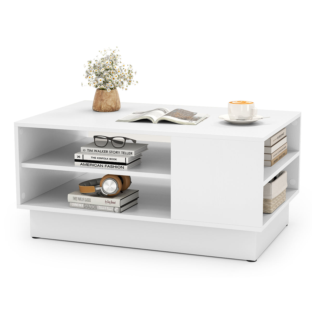 Modern Coffee Table Rectangle Center Table Accent Table for Living Room