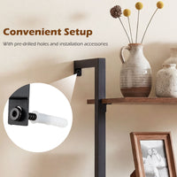 Wall Mount Bookcase with Double-Door Cabinet and Heavy-Duty Metal Frame for Living Room