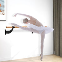Wall Mounted Ballet Barre System with Fixed Height and Mounting Hardware for Home