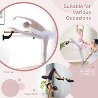 Wall Mounted Ballet Barre System with Fixed Height and Mounting Hardware for Home