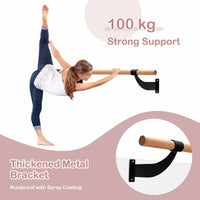 Wall Mounted Ballet Barre System with Fixed Height and Mounting Hardware for Home