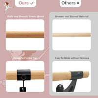 Wall Mounted Ballet Barre System with Fixed Height and Mounting Hardware for Home