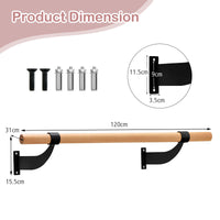 Wall Mounted Ballet Barre System with Fixed Height and Mounting Hardware for Home