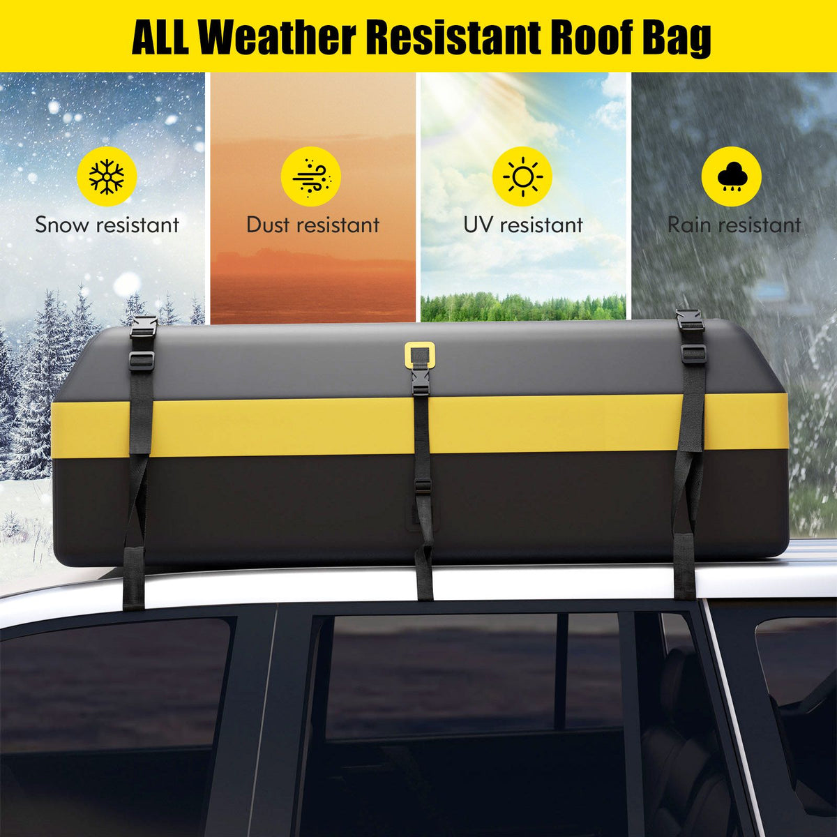 Waterproof Heavy Duty Car Roof Bag for All Vehicles with Anti-slip Mat and Luggage Lock