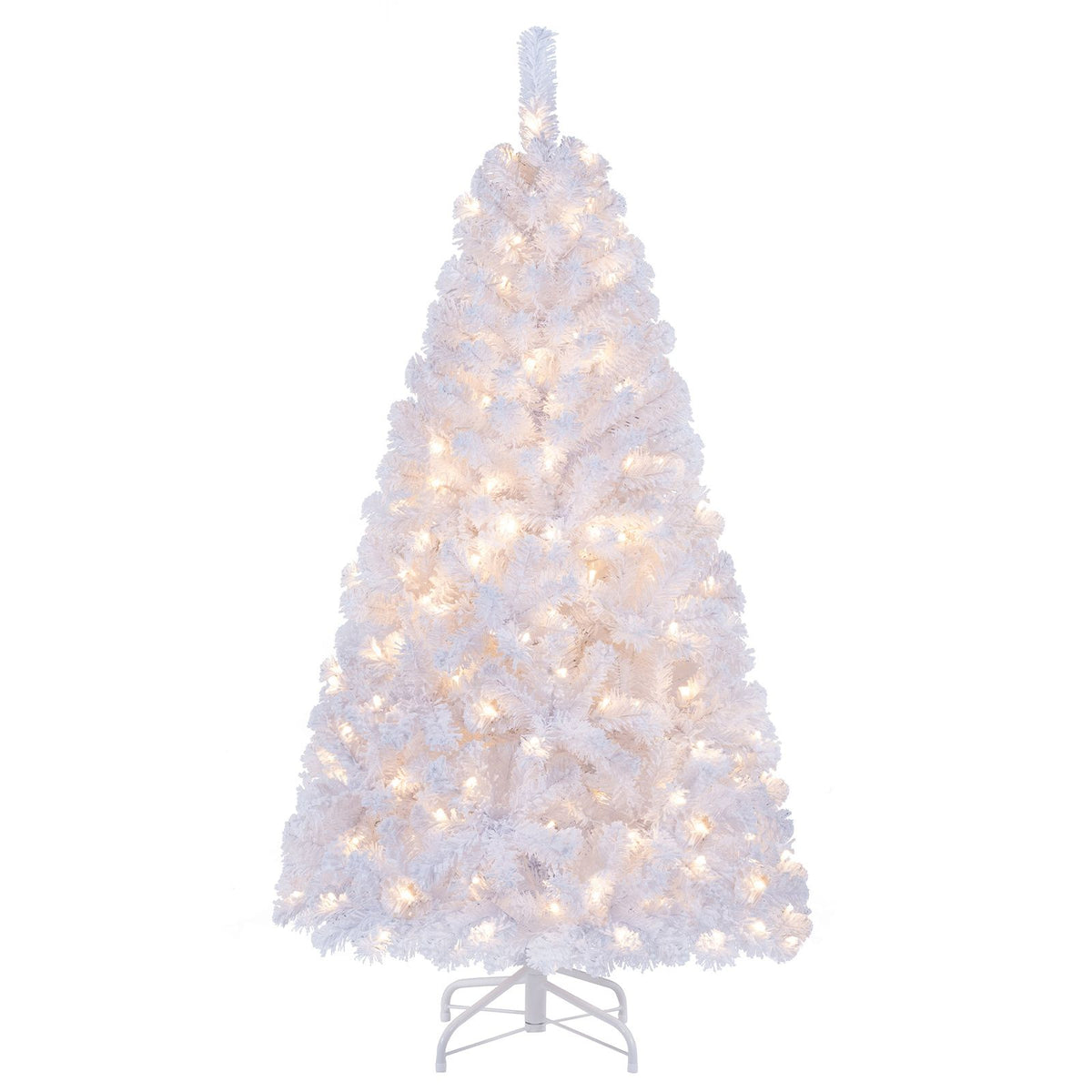 White Christmas Tree with LED Lights and 8 Lighting Effects for Christmas Decoration