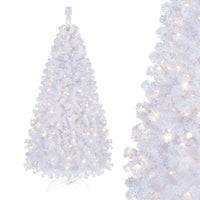 White Christmas Tree with LED Lights and 8 Lighting Effects for Christmas Decoration