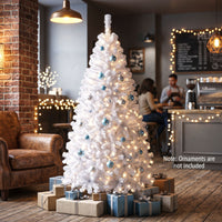 White Christmas Tree with LED Lights and 8 Lighting Effects for Christmas Decoration