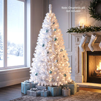 White Christmas Tree with LED Lights and 8 Lighting Effects for Christmas Decoration