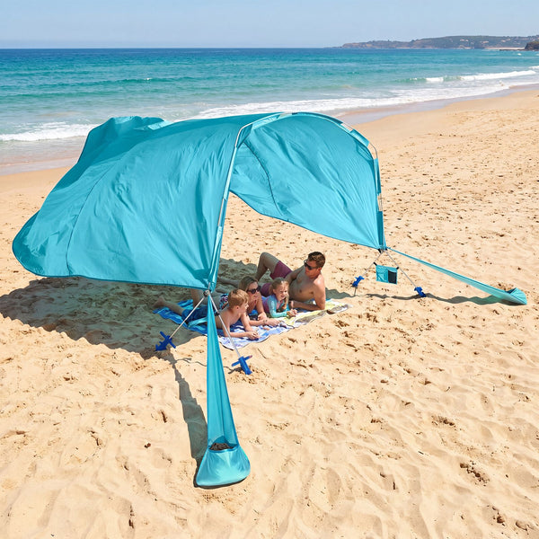 Wind Powered Beach Tent for 8 People with UPF50+ Protection for Beach