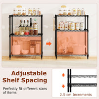 3/4/5/6-Tier Wire Shelving Unit with 4 Hooks and 204/272/340/408 kg Load Capacity