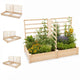 Wooden Raised Garden Bed with 3 Trellises Rectangular and Planter Boxes for Vegetables