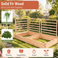 Wooden Raised Garden Bed wiyh 3 Trellises Rectangular and Planter Boxes for Vegetables