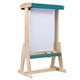 Wooden Fir Frame Easel for Kids with Transparent Board and Storage Trays