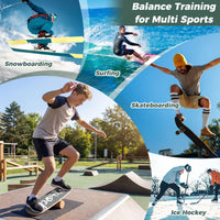Wooden Balance Board Trainer with Cork Roller and Stoppers for Snowboard Training