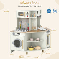 Wooden Corner Kitchen Playset with Working Faucet and Realist Sound
