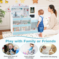 Wooden Doctor Play Set with 24 Pieces Toy Accessories for Kids
