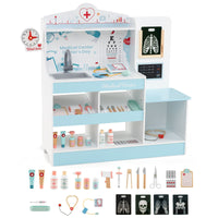 Wooden Doctor Play Set with 24 Pieces Toy Accessories for Kids