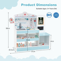 Wooden Doctor Play Set with 24 Pieces Toy Accessories for Kids