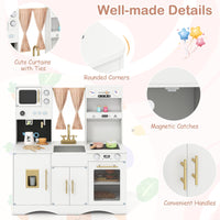 Wooden Kids Kitchen Playset with Microwave Sink for Ages 3+