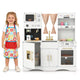 Wooden Kids Kitchen Playset with Microwave Sink for Ages 3+