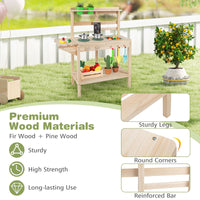 Wooden Kitchen Playset with Stoves and Flowerpots for Boys Girls 3+