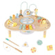 Wooden Musical Play Table with Bead Maze and Music Box for Boys and Girls