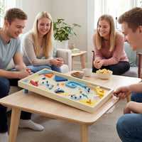 Wooden Pinball Machine with 3 Balls for Kids 6+ and Adults