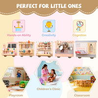 Wooden Sensory Wall Panel with Vanity for Kids