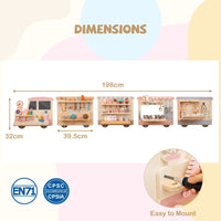 Wooden Sensory Wall Panel with Vanity for Kids