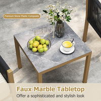 Woven Rope Outdoor Conversation Set with Cushions for Porch