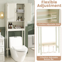 Above Toilet Bathroom Organizer with Fluted Doors