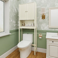 Above Toilet Bathroom Organizer with Fluted Doors