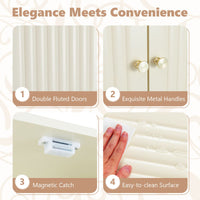 Above Toilet Bathroom Organizer with Fluted Doors