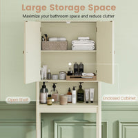 Above Toilet Bathroom Organizer with Fluted Doors