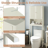Above Toilet Bathroom Organizer with Fluted Doors