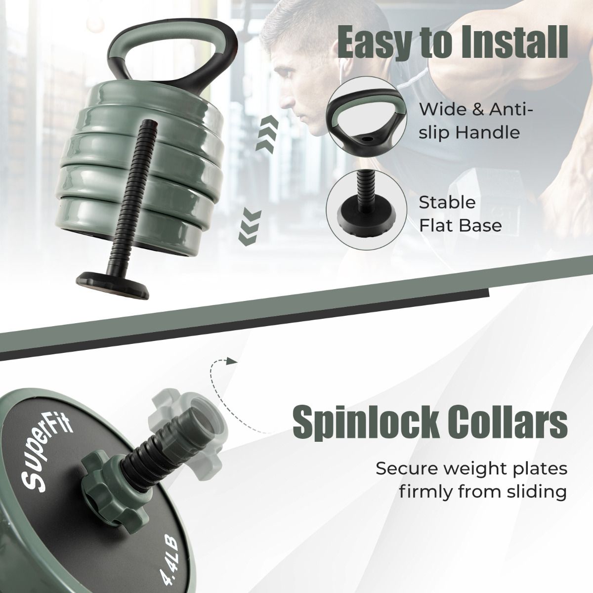 Adjustable Weight Dumbbell Set with Connector