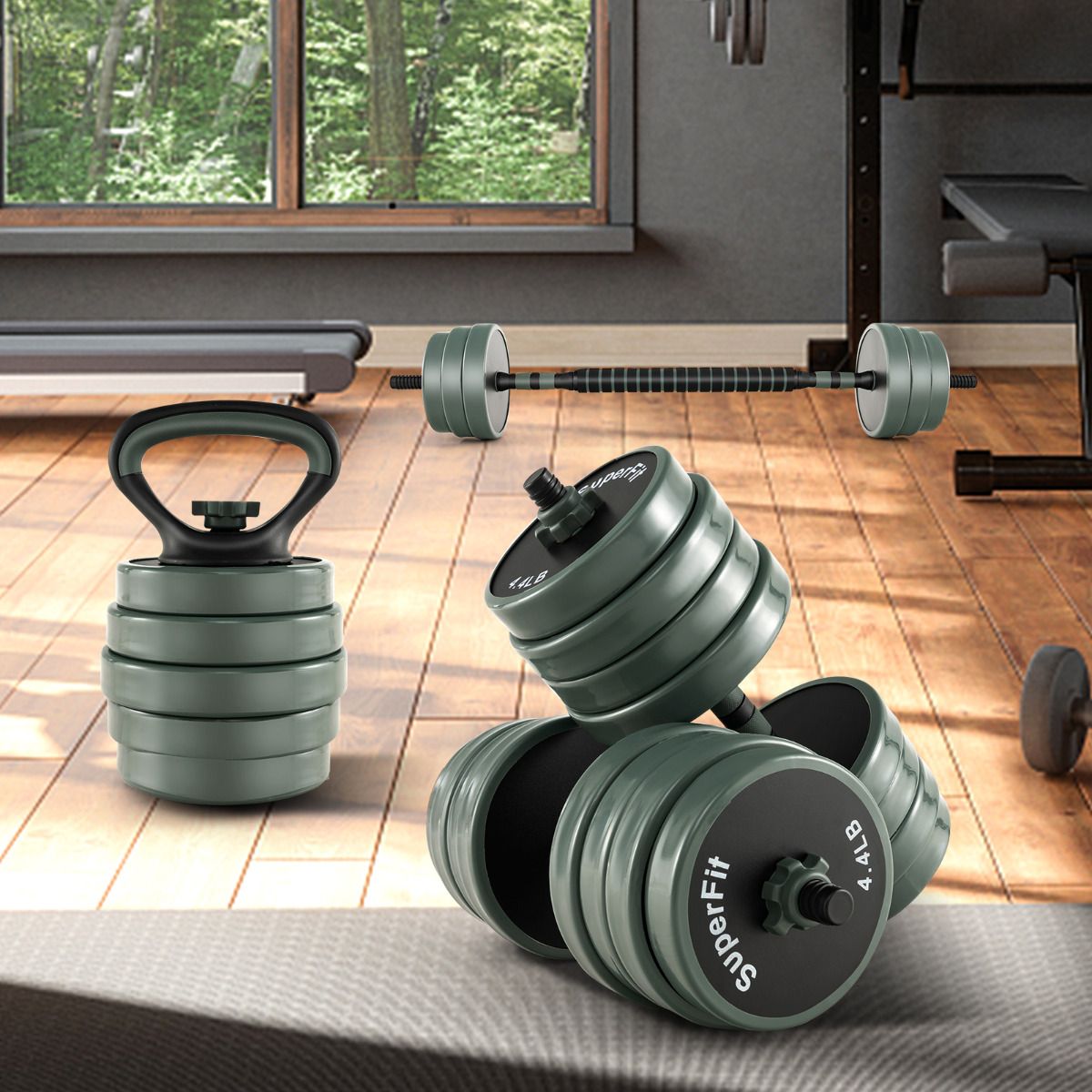Adjustable Weight Dumbbell Set with Connector