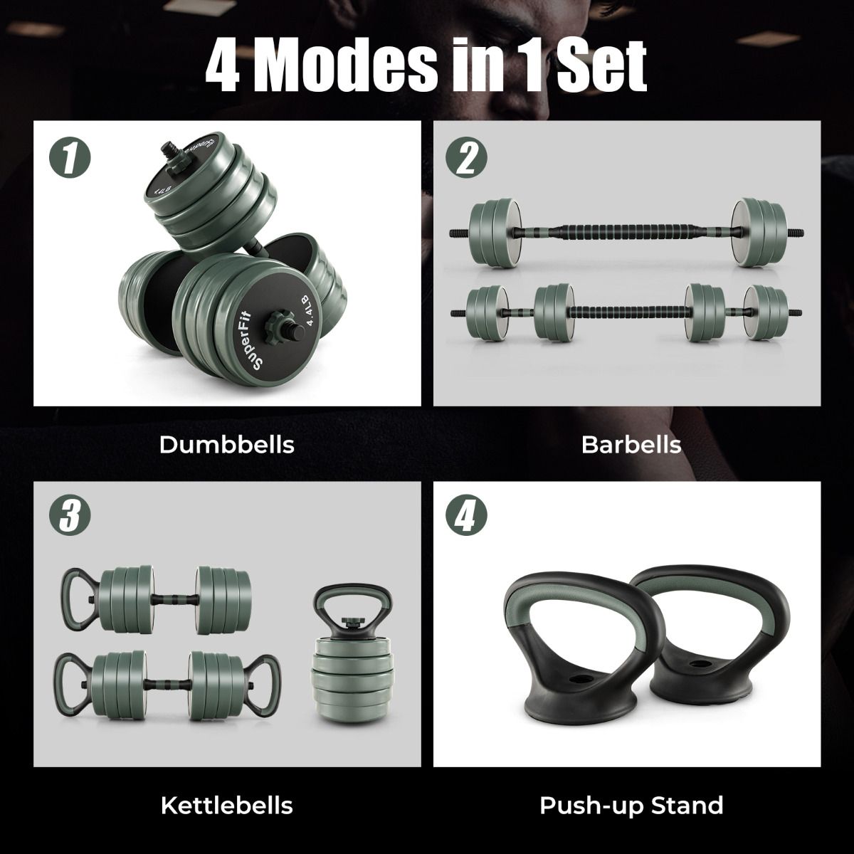 Adjustable Weight Dumbbell Set with Connector