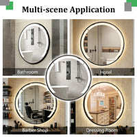 Aluminum Framed Circle Vanity Mirror with Anti-Fog Function and 3 Light Colors