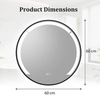 Aluminum Framed Circle Vanity Mirror with Anti-Fog Function and 3 Light Colors