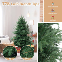 1.8M Pre-lit Artificial Christmas Tree with 778 Branch Tips and 240 Warm White LED Lights