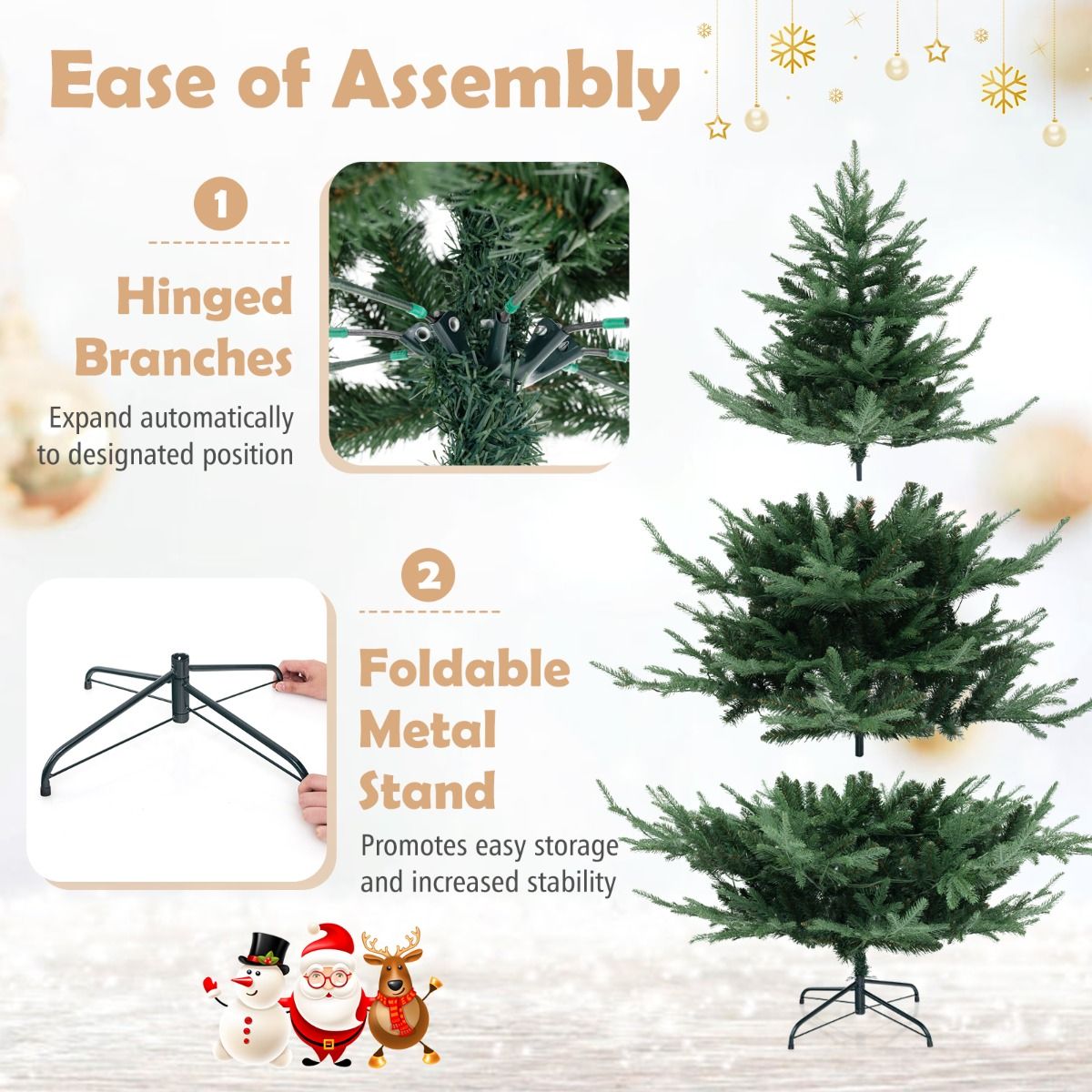 1.8M Pre-lit Artificial Christmas Tree with 778 Branch Tips and 240 Warm White LED Lights
