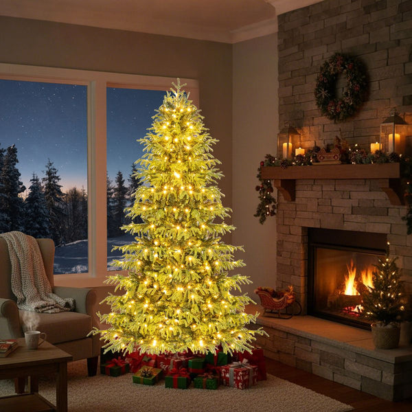 Artificial Christmas Tree with Warm White LED Lights and Branch Tips
