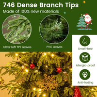 Artificial Christmas Tree with Warm White LED Lights and Branch Tips