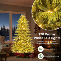 Artificial Christmas Tree with Warm White LED Lights and Branch Tips